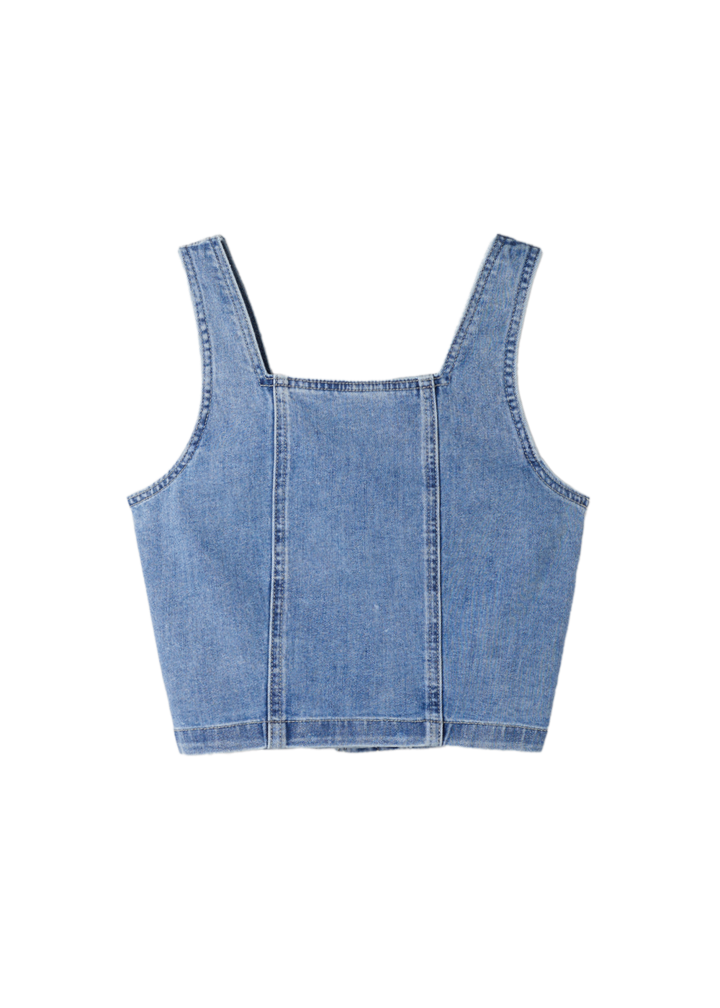 Women's M-Tone Pocket Vest (Medium Blue) Worn by NMIXX