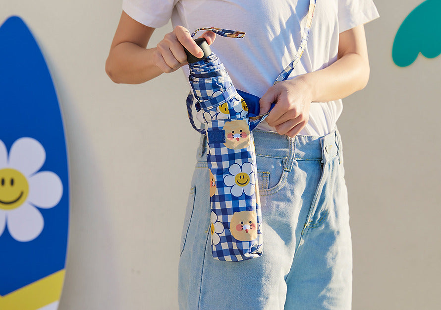 WiggleWiggle x Kakao Friends 3-Fold Umbrella Chunsik Gingham