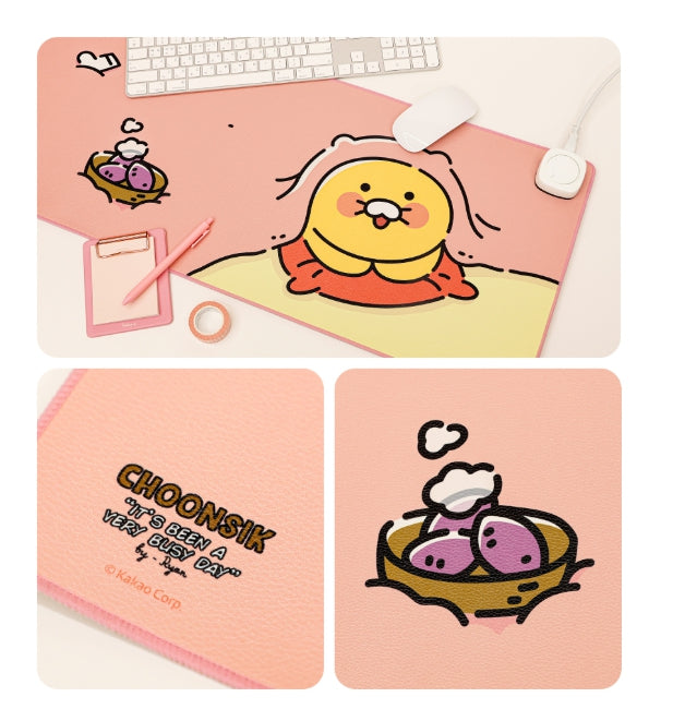 [KAKAO FRIENDS]Choonsik Heated Desk Mat Large Heated Mouse Pad Electric Desk Pad