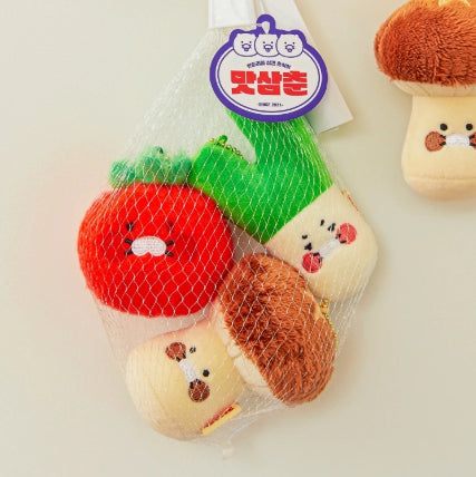 [KAKAO FRIENDS] choonsik mat samchun vegetable keyring doll set