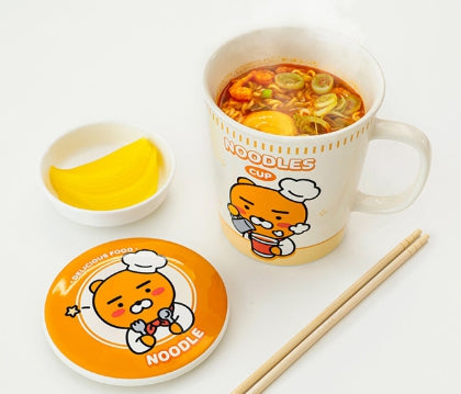 [KAKAO FRIENDS]Choonsik 500ml Ceramic Mug with Lid Noodle Bowl