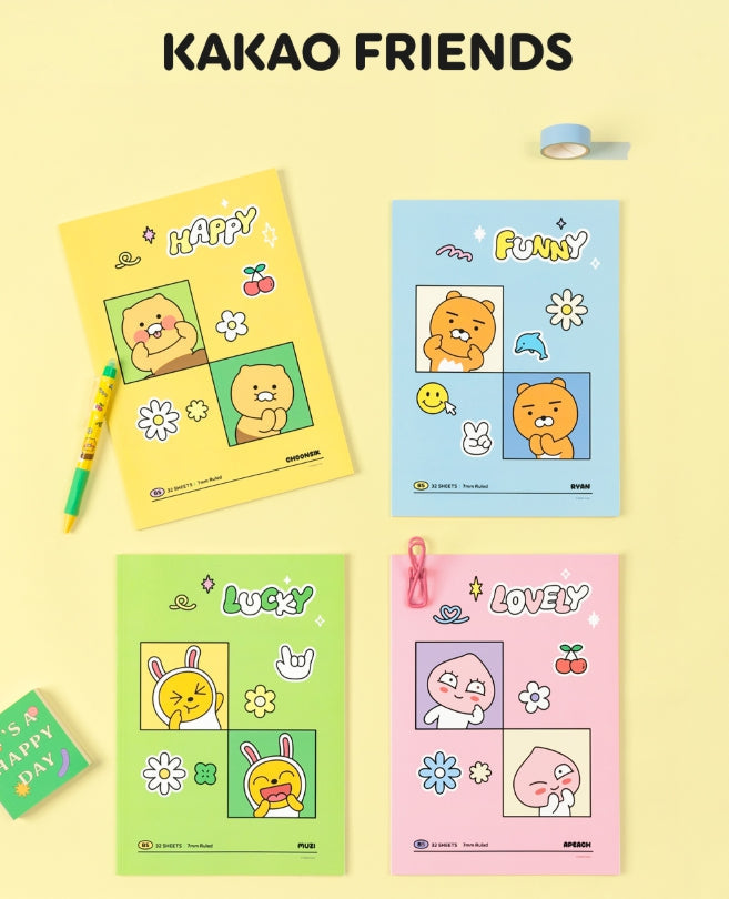 [KAKAO FRIENDS] Back-to-School Notebook Series (4 pcs per design)10-Pack