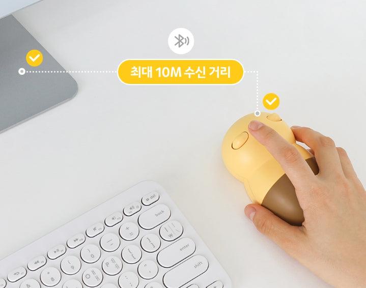 [KAKAO FRIENDS]Choonsik Bread Shape Wireless Mouse Cute Cat Loaf Design Bluetooth Mouse