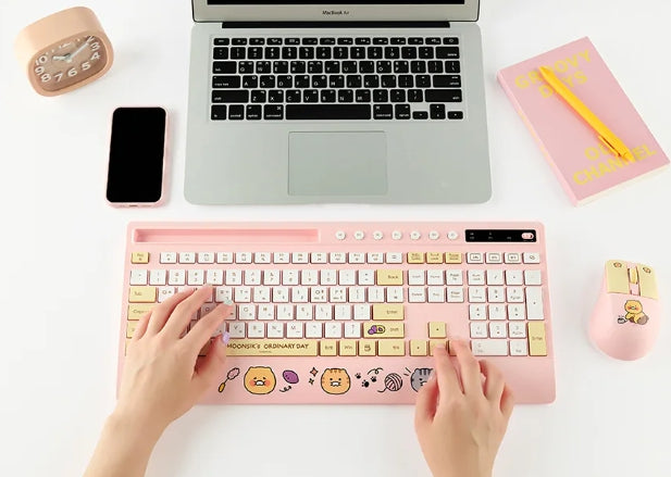 [KAKAO FRIENDS]Chunshik KFCB-100 Bluetooth Multi-Device Keyboard & Mouse Set with 3-Pad