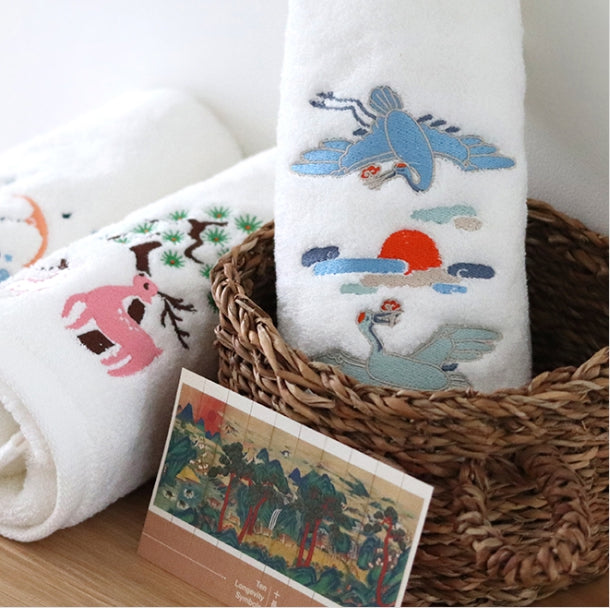 [KOREAN MUSEUM LIFE] ten symbols of longevity towel 3-piece set