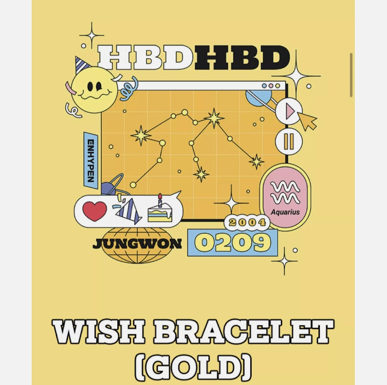 [ENHYPEN] JUNGWON BIRTHDAY WISH BRACELET GOLD OFFICIAL MD