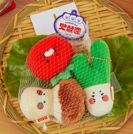 [KAKAO FRIENDS] choonsik mat samchun vegetable keyring doll set