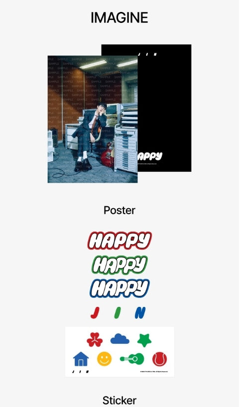 [BTS] JIN 'HAPPY' - Poster & Sticker Set