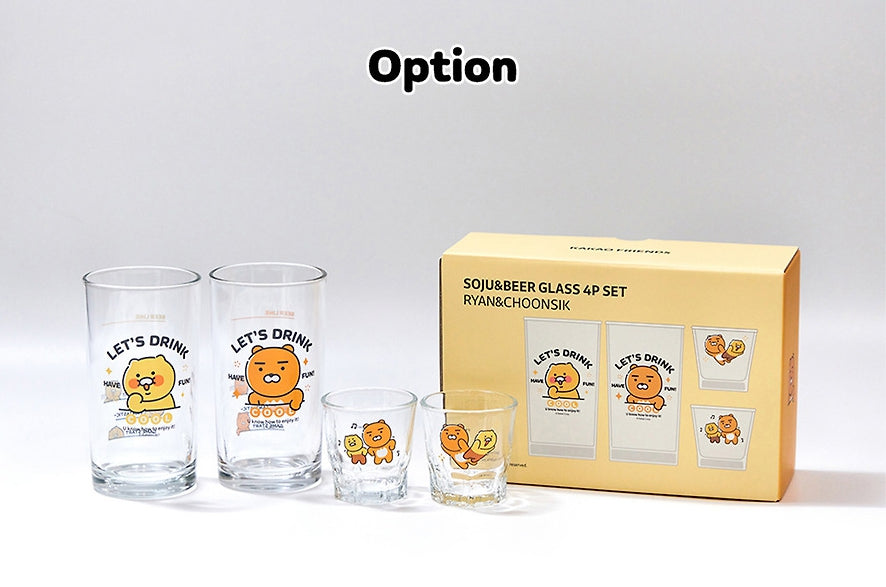 [KAKAO FRIENDS] 2 piece soju & beer glass set