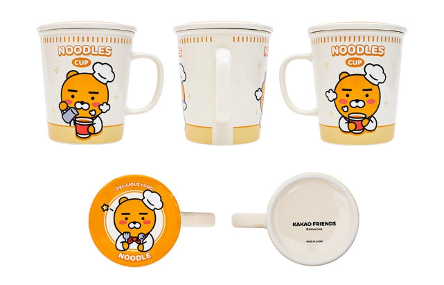[KAKAO FRIENDS]Choonsik 500ml Ceramic Mug with Lid Noodle Bowl