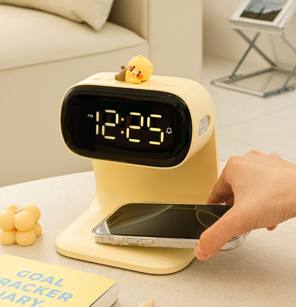 [KAKAO FRIENDS] Chunsik 3 in 1 Wireless Charger Digital Clock Stand with LED Light