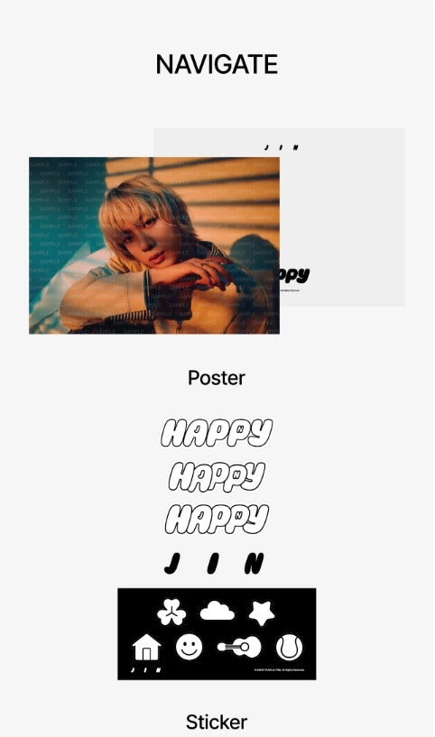 [BTS] JIN 'HAPPY' - Poster & Sticker Set