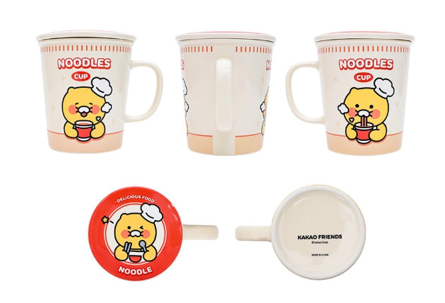 [KAKAO FRIENDS]Choonsik 500ml Ceramic Mug with Lid Noodle Bowl