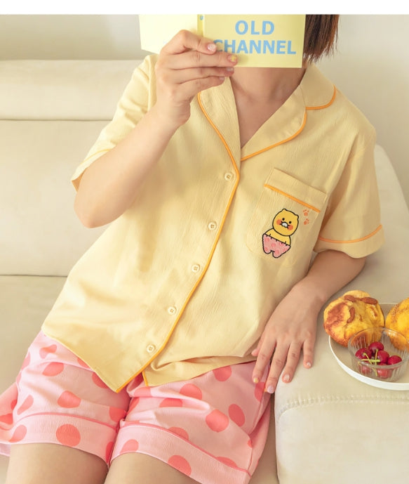 [KAKAO FRIENDS] [1+1] Chunsik Summer Pajama Set 2 Set Short Sleeve Matching Loungewear