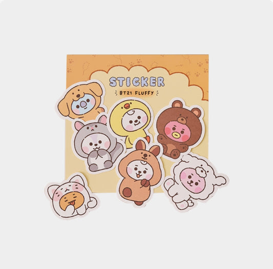 [BT21] baby stickers set fluffy (7pcs)