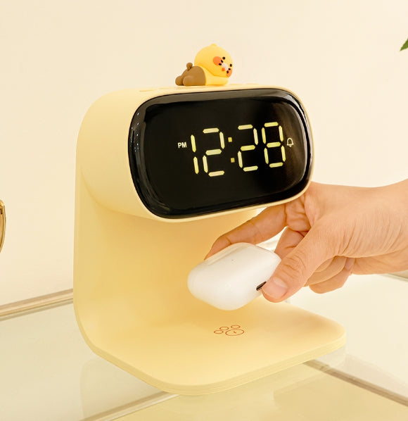 [KAKAO FRIENDS] Chunsik 3 in 1 Wireless Charger Digital Clock Stand with LED Light