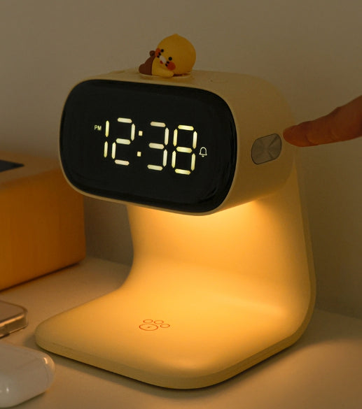 [KAKAO FRIENDS] Chunsik 3 in 1 Wireless Charger Digital Clock Stand with LED Light