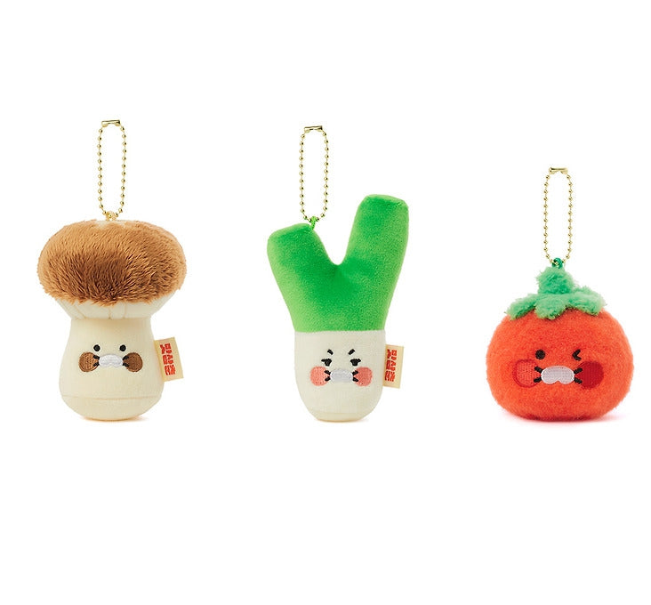 [KAKAO FRIENDS] choonsik mat samchun vegetable keyring doll set