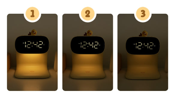 [KAKAO FRIENDS] Chunsik 3 in 1 Wireless Charger Digital Clock Stand with LED Light