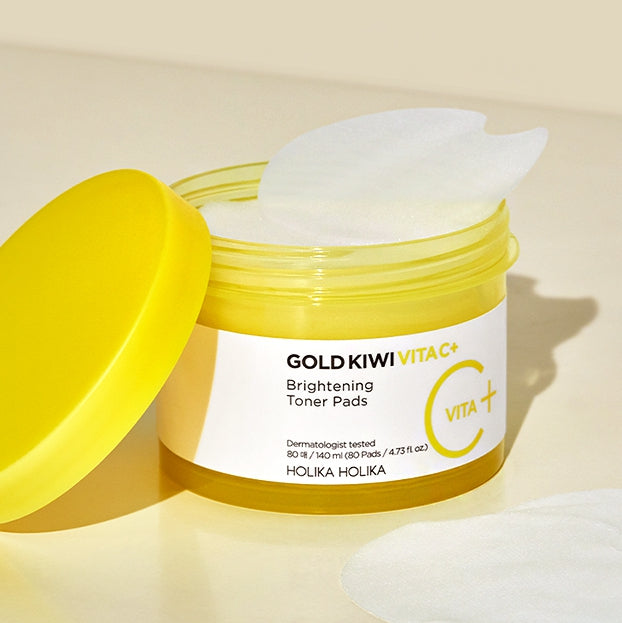 [HOLIKA HOLIKA] Gold Kiwi Vita C Plus Brightening Toner Pad (80ea)