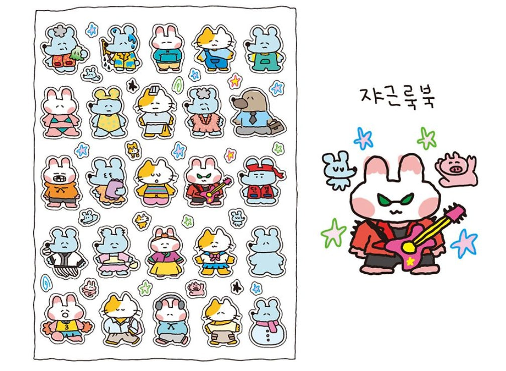 [KAKAO FRIENDS] SUKEYDOKEY Friends Sticker Pack 5 Set OFFICIAL MD