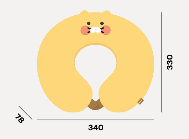 [KAKAO FRIENDS] Chunsik Travel 1+1 Set Neck Pillow + Sleep Mask
