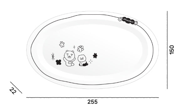 [KAKAO FRIENDS]Dudoom Dudoom Plate 1P + Fabric Tissue Case Set (Ryan & Chunsik)