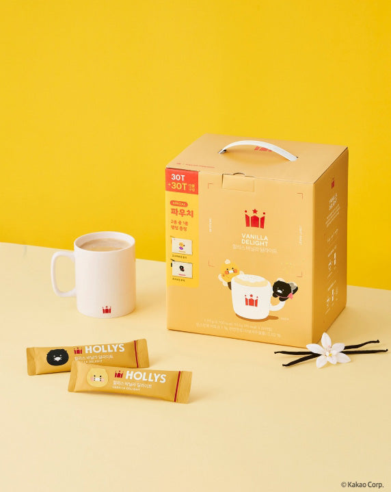 [KAKAO FRIENDS]Hollys Vanilla Delight 60T + 30T Bonus + Chunsik Pouch (Random 1 of 2)