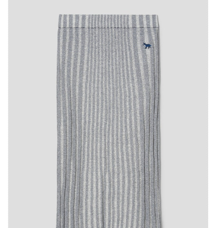 [BLACKPINK] Maison Kitsune Jenny Fox Patch Ribbed Midi Skirt OFFICIAL MD