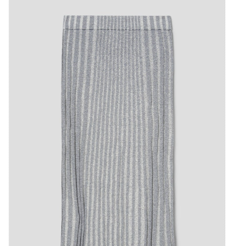 [BLACKPINK] Maison Kitsune Jenny Fox Patch Ribbed Midi Skirt OFFICIAL MD