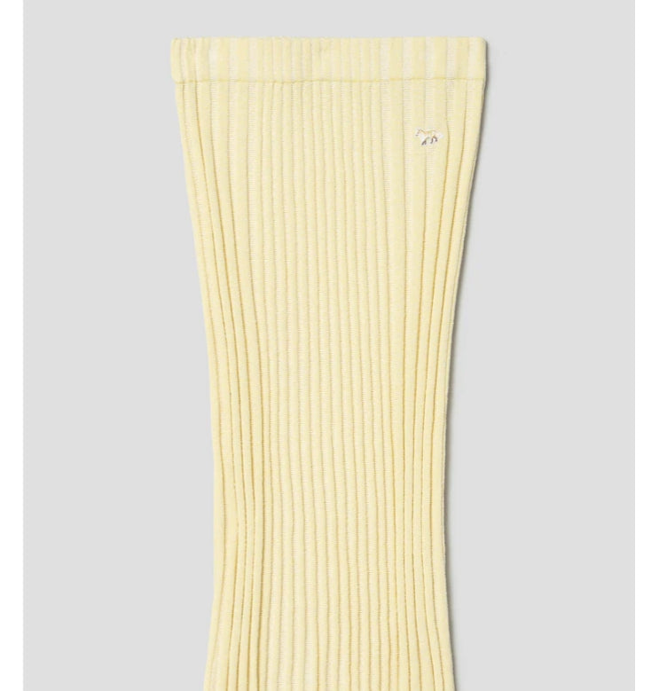 [BLACKPINK] Maison Kitsune Jenny Fox Patch Ribbed Midi Skirt OFFICIAL MD