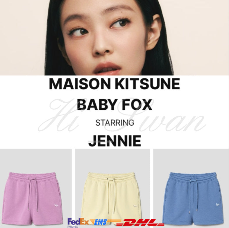 [BLACKPINK] Maison Kitsune Jenny Baby Fox Regular Jog Shorts OFFICIAL MD