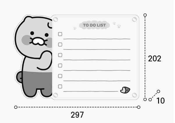 [KAKAO FRIENDS] Choonsik Magnetic Memo Board (2 Types)