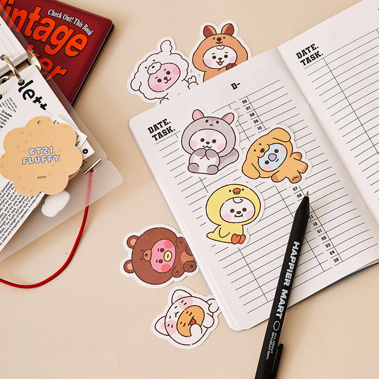 [BTS] BT21 BABY Fluffy Sticker Pack Set 7pcs