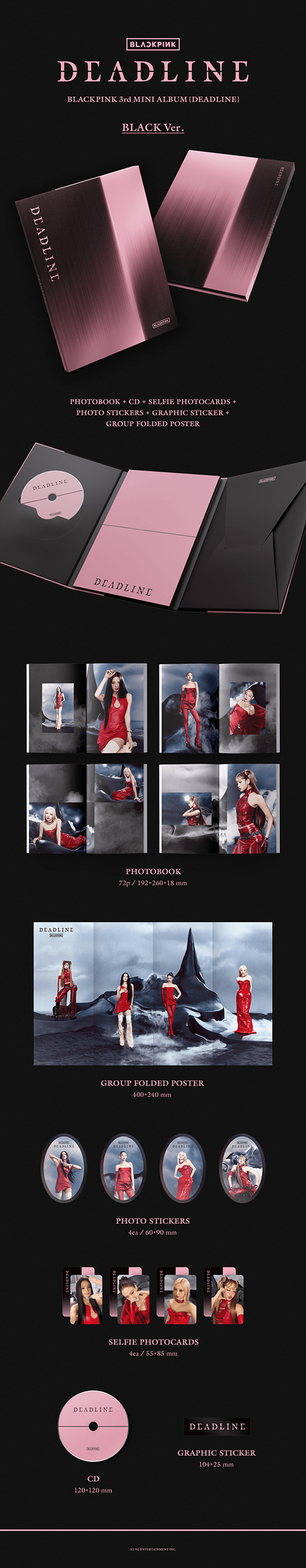 [BLACKPINK]3rd MINI ALBUM [DEADLINE] BLACK Ver. + PINK Ver. Set