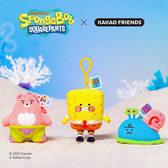 [Kakao Friends]SpongeBob x Kakao Friends Plush Keyring_Ryan / Chunsik / Jordy