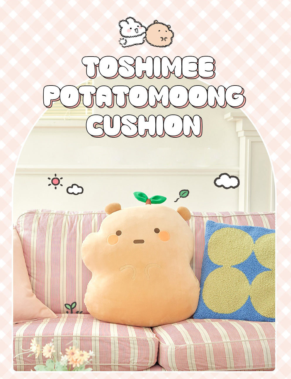 Tosimi Potato Hug Cushion Extra Soft & Cuddly Plush Pillow