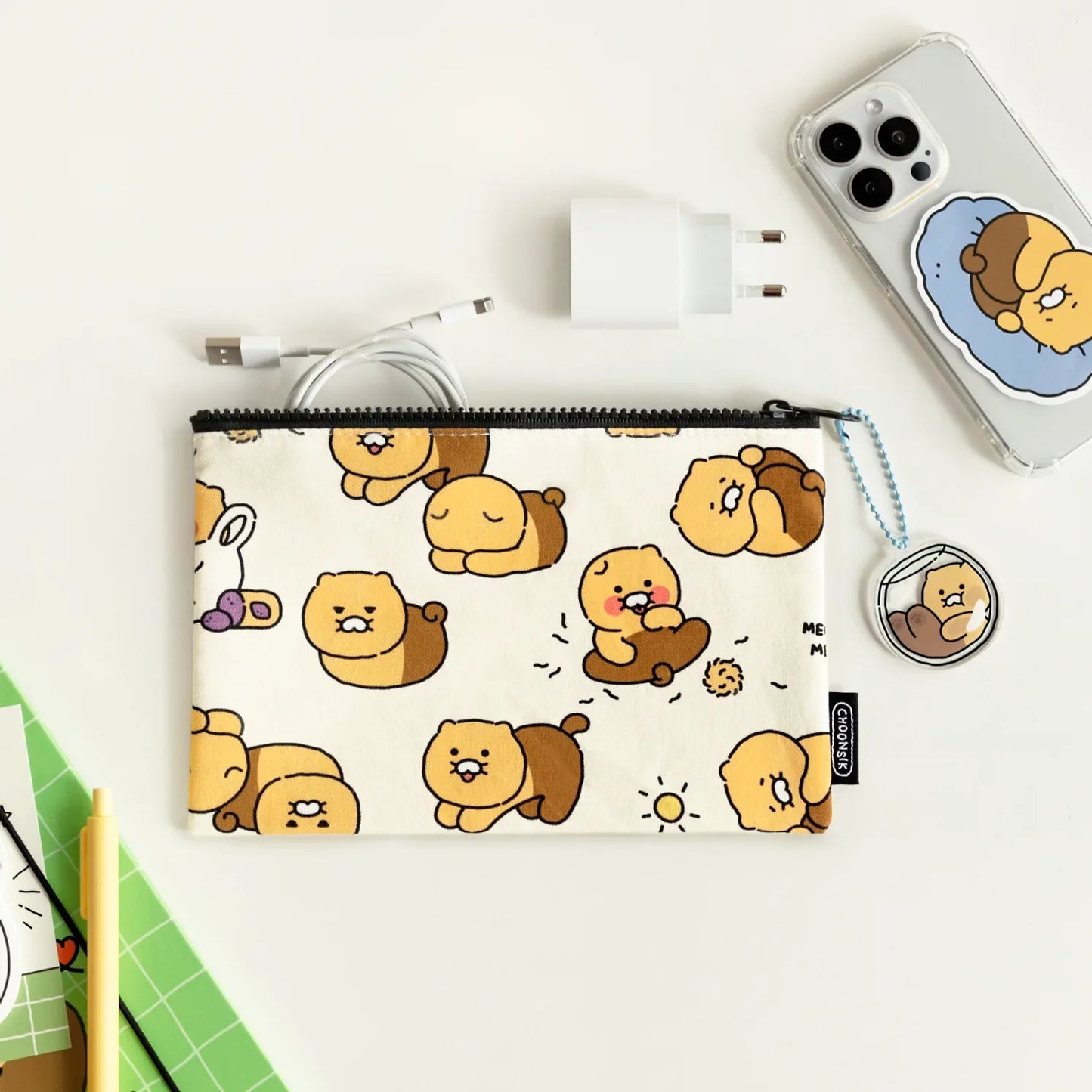 [KAKAO FRIENDS] choonsik ordinary pattern flat pouch m