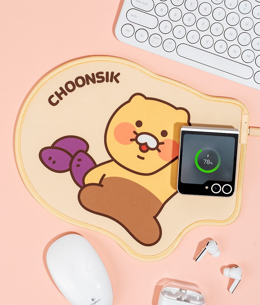 [KAKAO FRIENDS] Choonsik Wireless Charging Mouse Pad