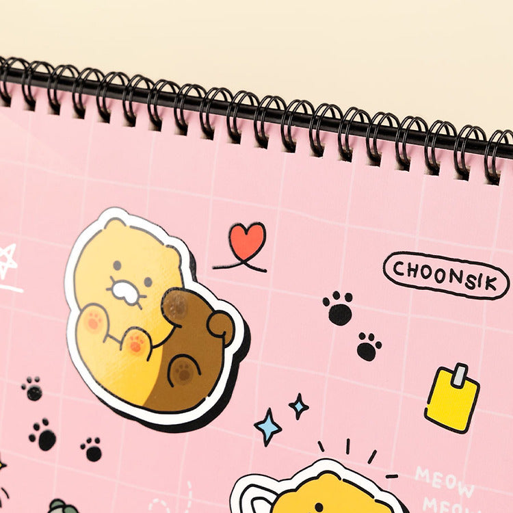 [KAKAO FRIENDS] Chunsik's Ordinary 2025 Basic Table Calendar Pink OFFICIAL MD