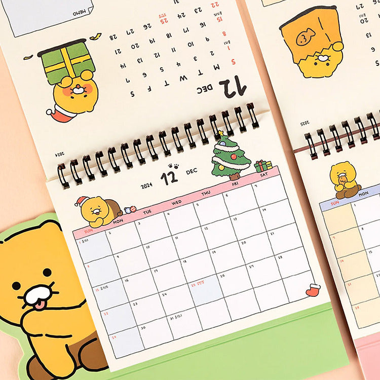 [KAKAO FRIENDS] Chunsik's Ordinary 2025 Tabletop Calendar Green OFFICIAL MD