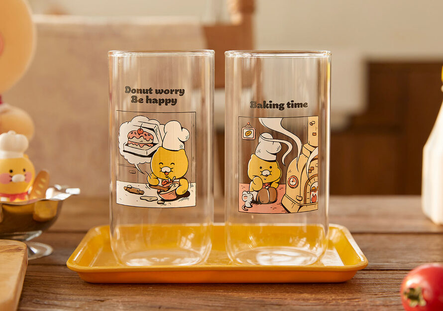 [KAKAO FRIENDS] Heat Resistant Glass Cup 2P SET Choonsik OFFICIAL MD