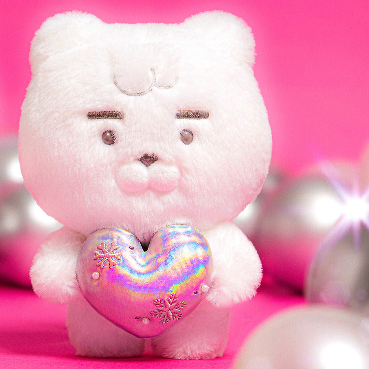 [KAKAO FRIENDS] White silver snowflake heart doll OFFICIAL MD