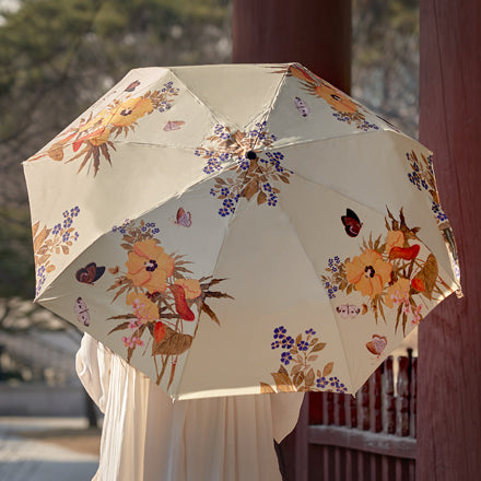 [KOREAN MUSEUM LIFE] nam il-ho yellow flower 3-section automatic umbrella