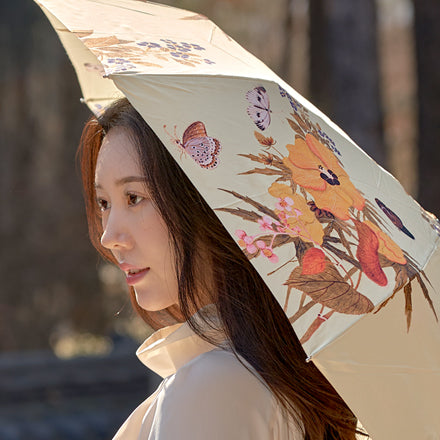 [KOREAN MUSEUM LIFE] nam il-ho yellow flower 3-section automatic umbrella