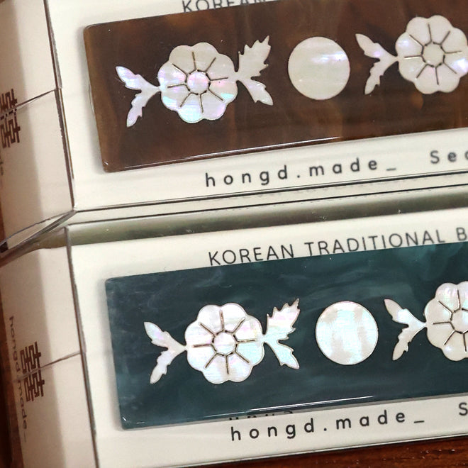 [KOREAN MUSEUM LIFE] flower pattern mother-of-pearl decorated hairpin