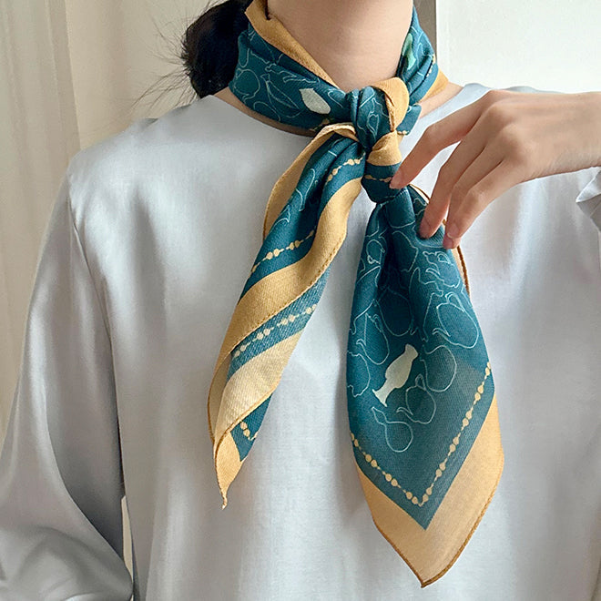 [KOREAN MUSEUM LIFE] celadon white porcelain wool silk scarf