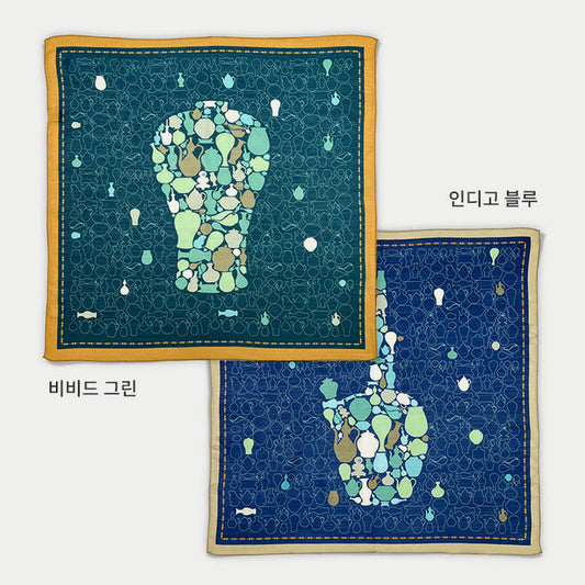 [KOREAN MUSEUM LIFE] celadon white porcelain wool silk scarf