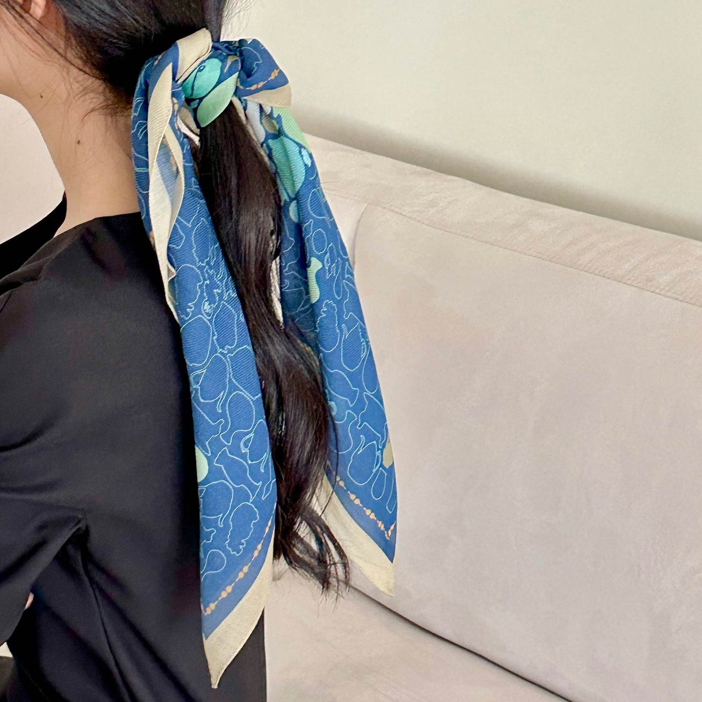 [KOREAN MUSEUM LIFE] celadon white porcelain wool silk scarf