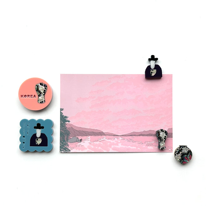 [KOREAN MUSEUM LIFE] mother-of-pearl mini magnet set